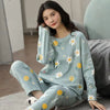 Printed Cartoon Knitting 2 Piece Pajama Sets