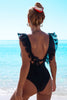 One-piece swimsuit with strapless back