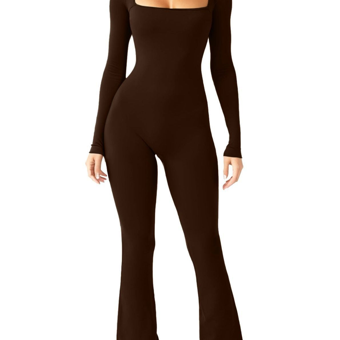 Long Sleeve Waist Shaping And Hip Lift Jumpsuit
