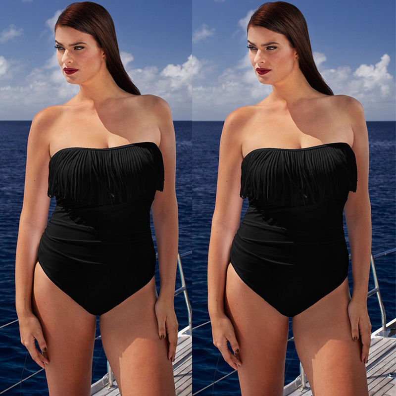 Tassel cutout one-piece swimsuit