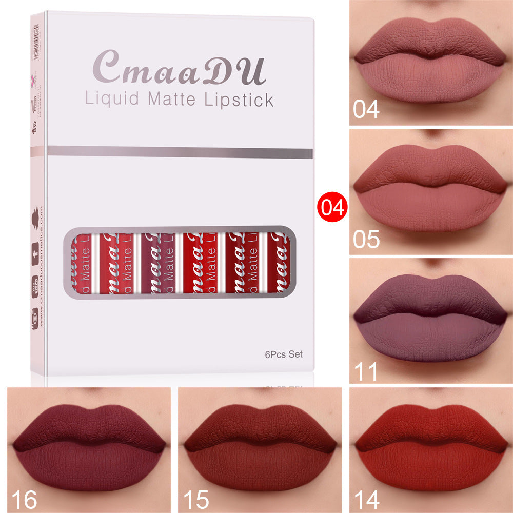 Pack of 6 Waterproof Matte Lipstick
