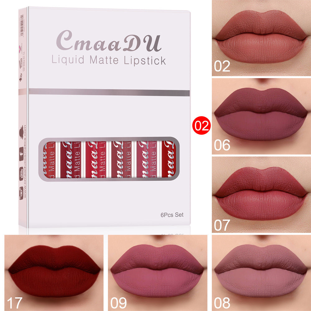 Pack of 6 Waterproof Matte Lipstick